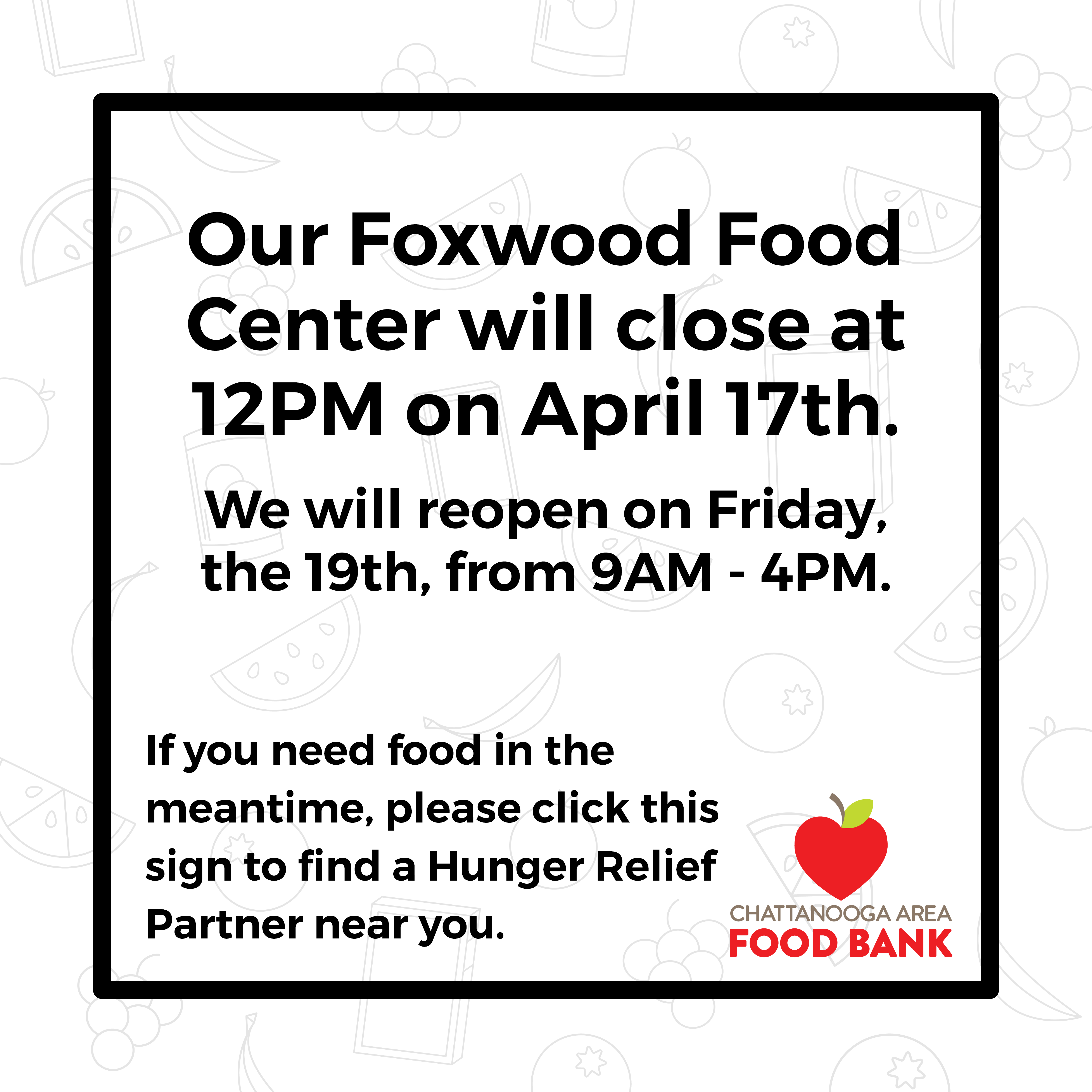 Foxwood Closed April 17th